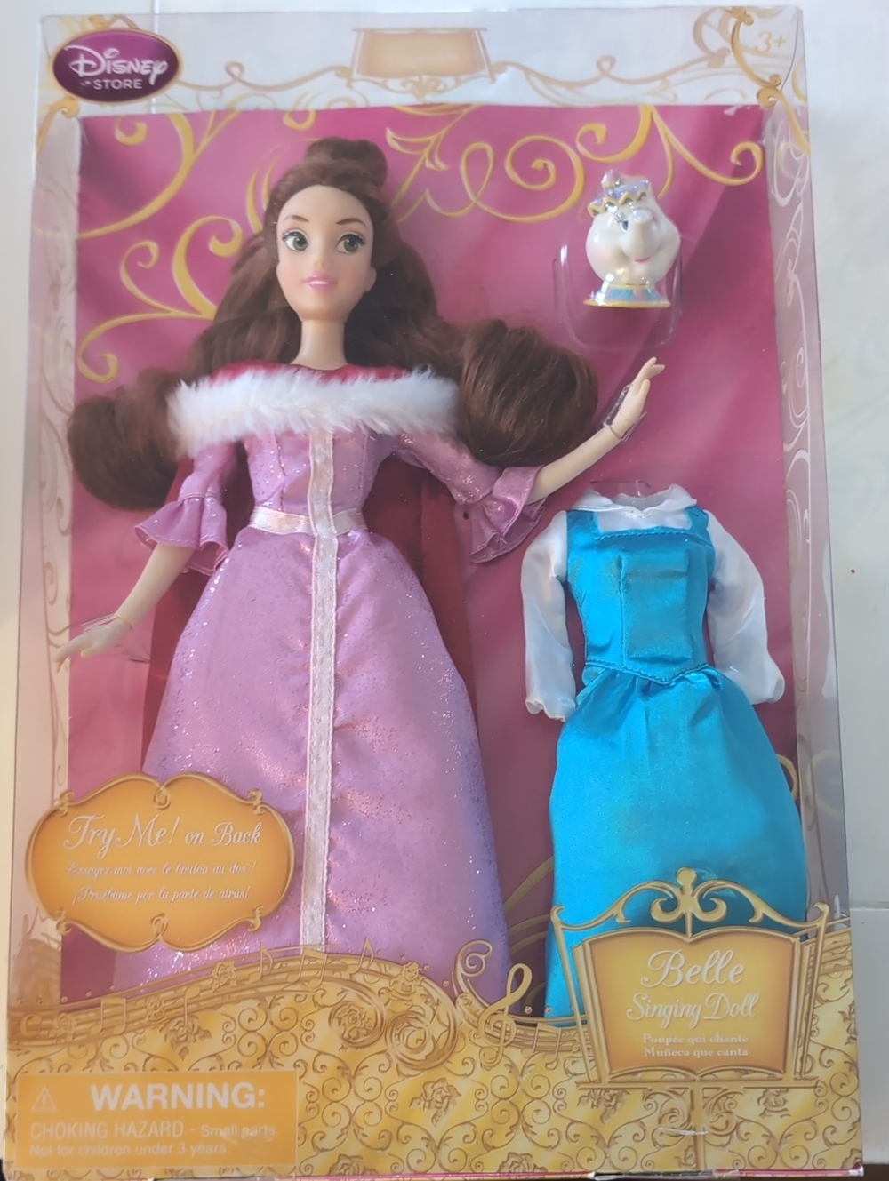 Disney Belle Doll in Pink Gown with Blue Outfit